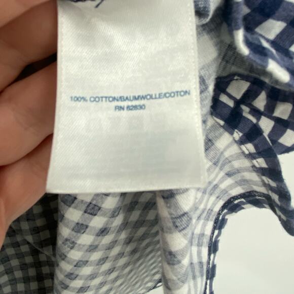 Draper James Lands End Navy Blue White Gingham Checkered Shift Dress Size Large - Picture 11 of 12